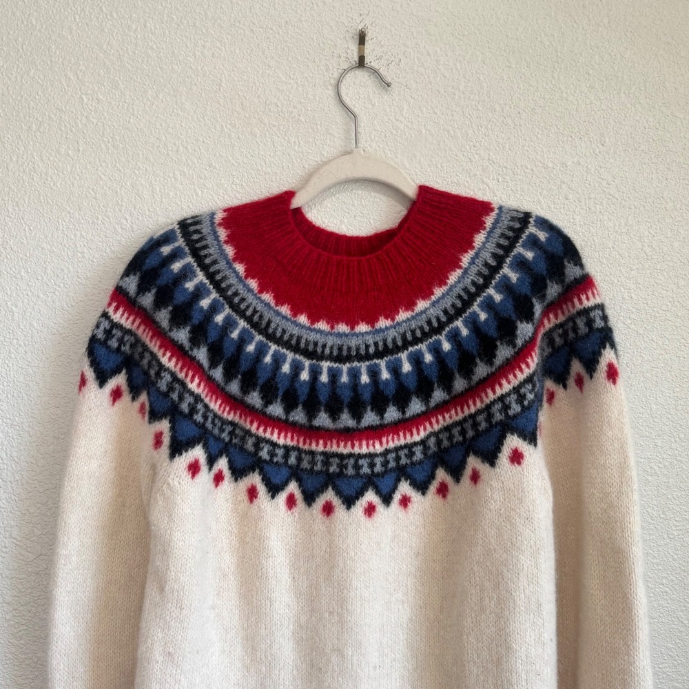 VTG Eddie Bauer Legend 100% Wool Nordic Sweater Women's XL 90's Boxy Winter - Picture 6 of 7